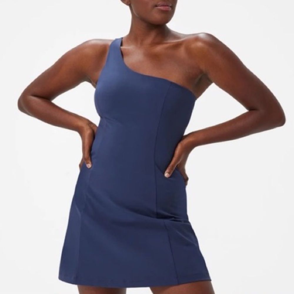 Outdoor Voices One Shoulder Dress - Navy Blue